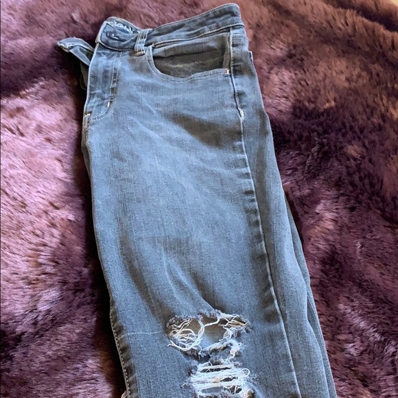 Mid rise black washed out stretch jeans - Picture 3 of 4